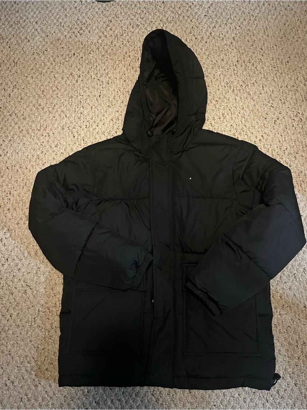 Old Navy Black Hooded Puffer Coat